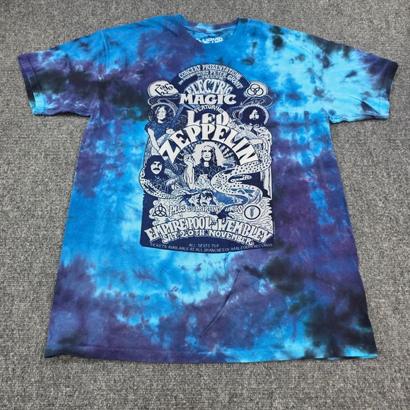 Liquid Blue Led Zeppelin Electric Magic Tie Dye T-Shirt Empire Pool Wembley - Picture 2 of 6